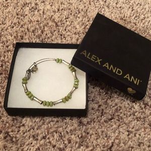 Alex and Ani Jade and Silver Adjustable Bracelet